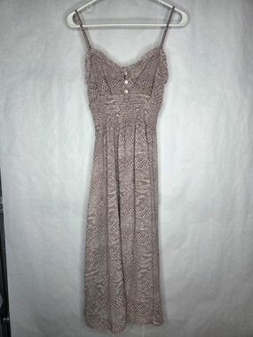 Cleobella Blush Snake-Print Midi Dress
